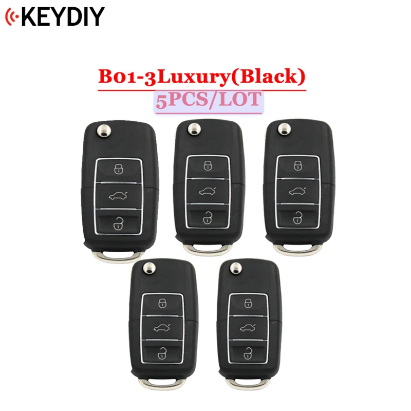 

5 PCS, Original 3 Buttons Universal KEYDIY B01-3-LB Luxury Style Black Remote Control Key B-Series for KD-X2 KD900 KD900+