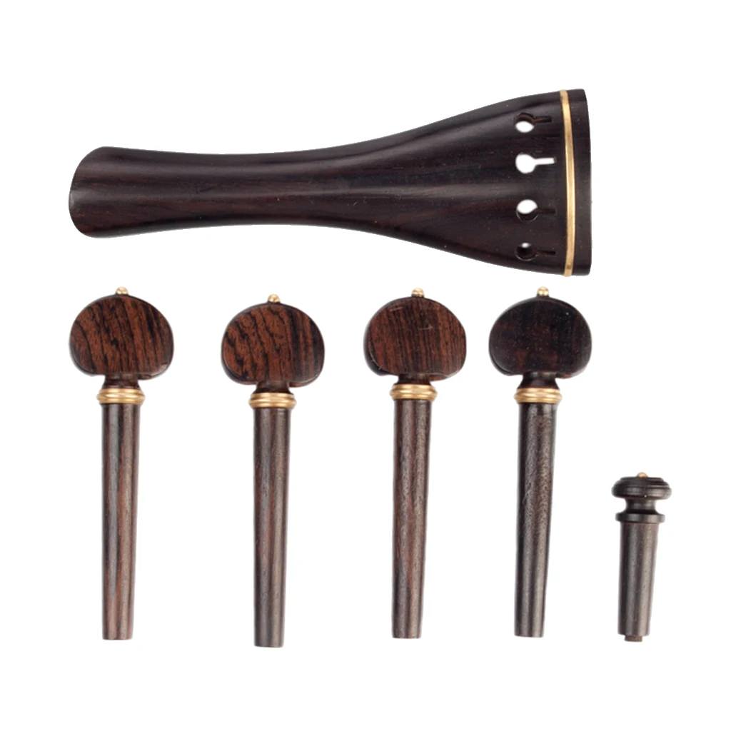 

1 Set Ebony Violin Parts with 4/4 Tail Piece Tuner Tuning Peg Endpin