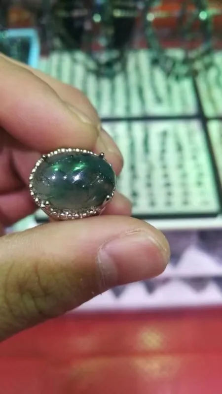 Настоящее зеленое нефритовое кольцо океанская вода агатовые кольца с изменяемыми размерами Изумрудное кольцо из стерлингового серебра 925 пробы женские кольца нефритовые ювелирные изделия