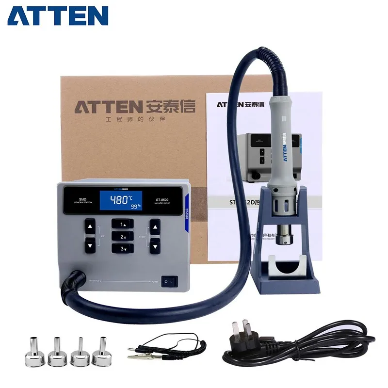 ST862D 110V ATTEN ST862D паяльная станция 1000 Вт Интеллектуальная паяльная станция горячего воздуха для телефона PCB Пайка Ремонт прямой ветер и cycl - Цвет: ST862D 110V