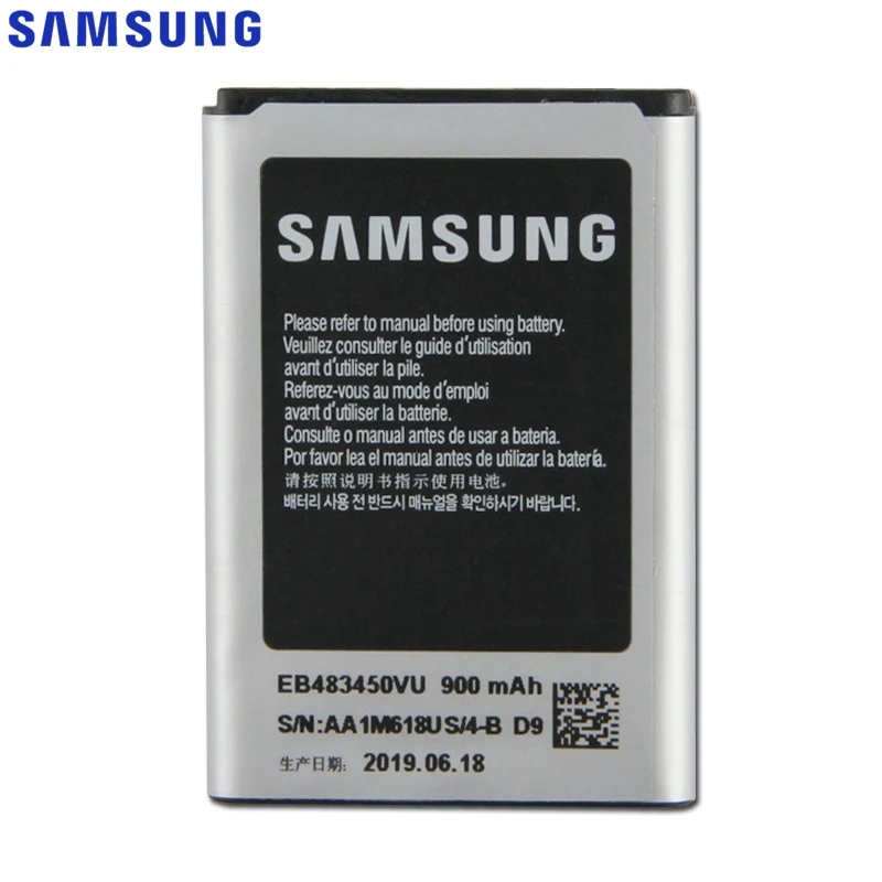 Аккумулятор samsung EB483450VU для samsung C5350 C3752, GT-C3630C, GT-S5350, подлинный Сменный аккумулятор для телефона, 900 мА/ч