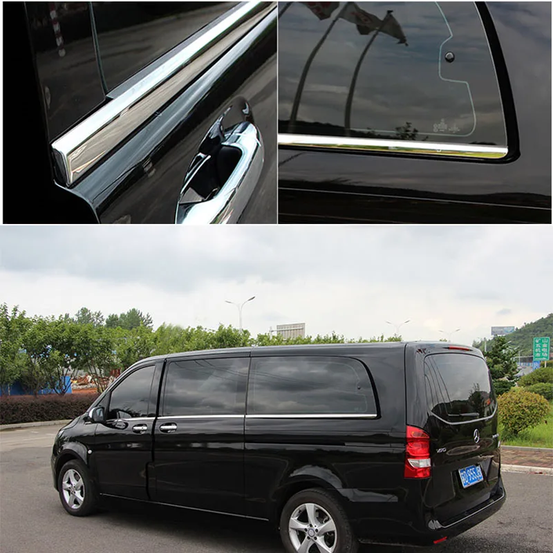 Stainless steel car window frame lower trim For Mercedes-Benz V