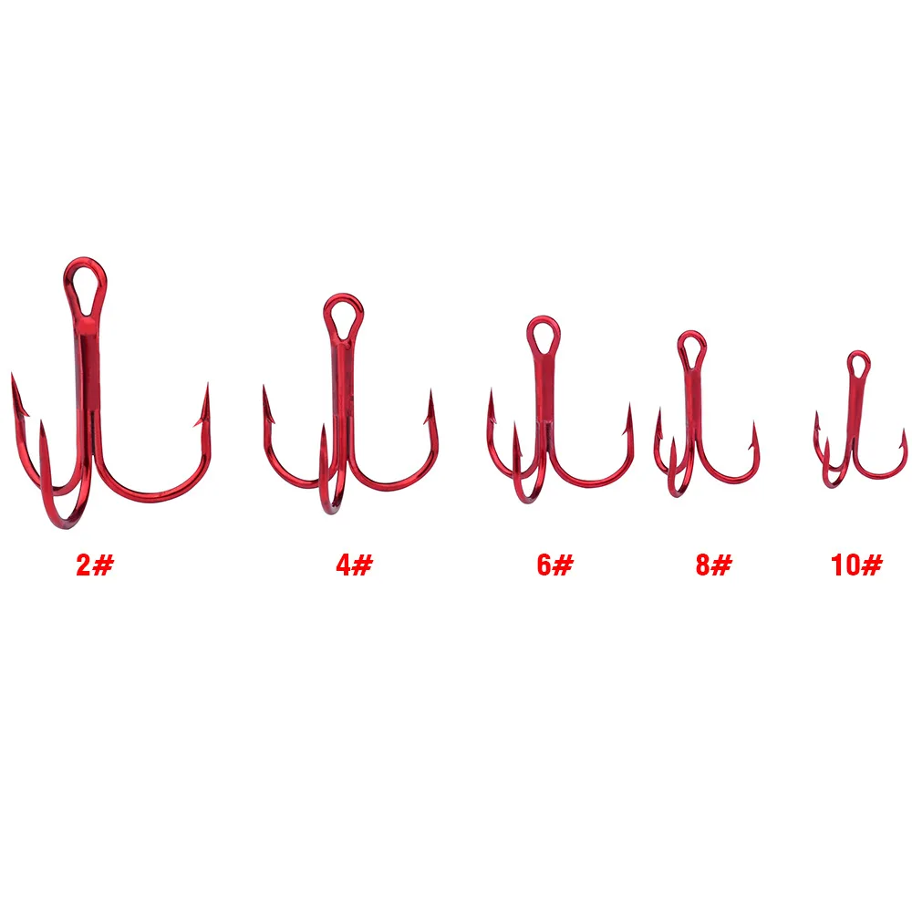 GLEEGLING 100 шт./лот 2/4/6/8/10 # красные никелевые рыболовные крючки из высокоуглеродистой
