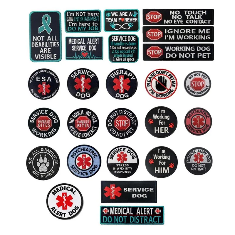 3D-Hook-Loop-Service-Dog-Patch-Stickers-Emblem-Armband-Embroidered-Badge-for-Cloth-Backpack-Airsoft-Patches