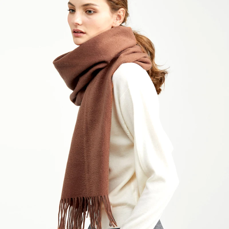 Большие размеры плед шарф женский зимний scarf шарфы женские платок шарф большой теплый вязаный большой шаль женская платки - Цвет: Dark camel