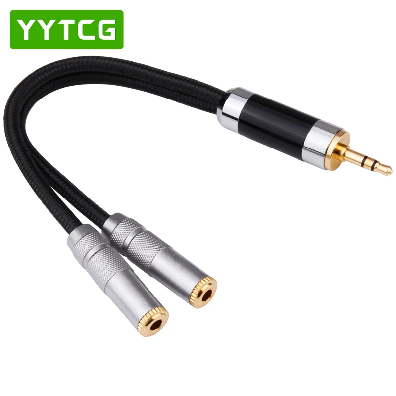 YYTCG 1PCS 3 5mm 1 To 2 Dual Y Audio Headset Jack Splitter Share Cable Adapter Golden Connector Earpiece for Earphone Headphone