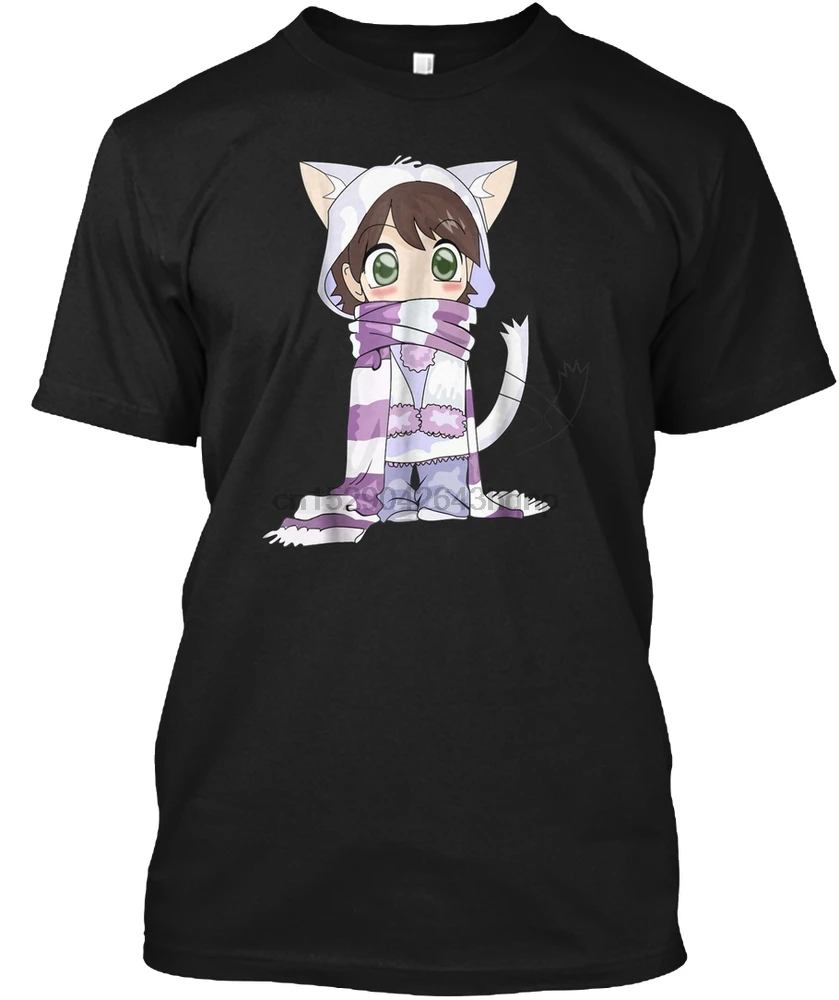 Мужская футболка Chibi Cat Аниме девушка Olcpp футболки женская футболка| |