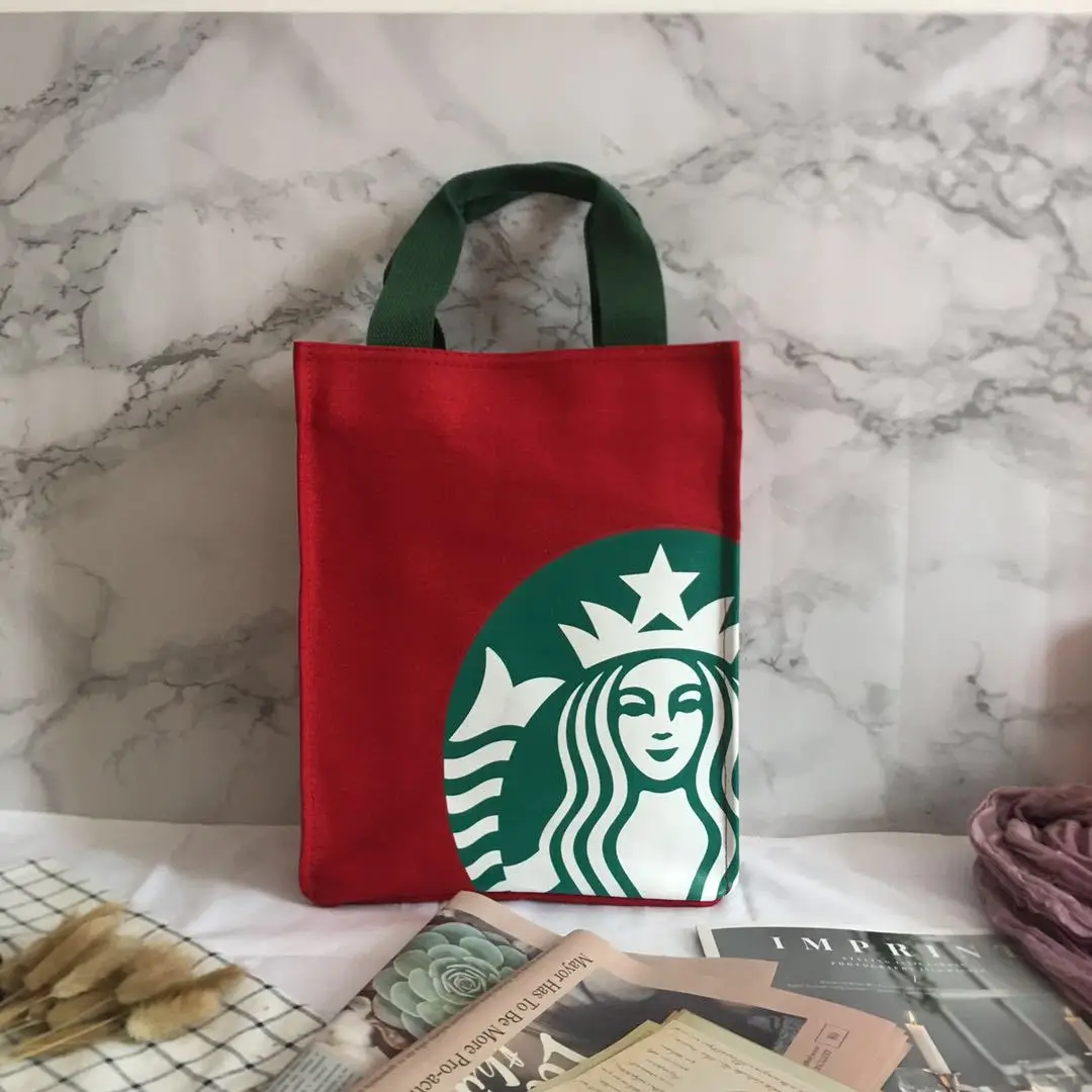 

New Style Built-in Glass Bit Large Capacity Canvas Japanese Style Lunch Bag Bento Box Bag Diaper Bag Children Makeup Missed Less