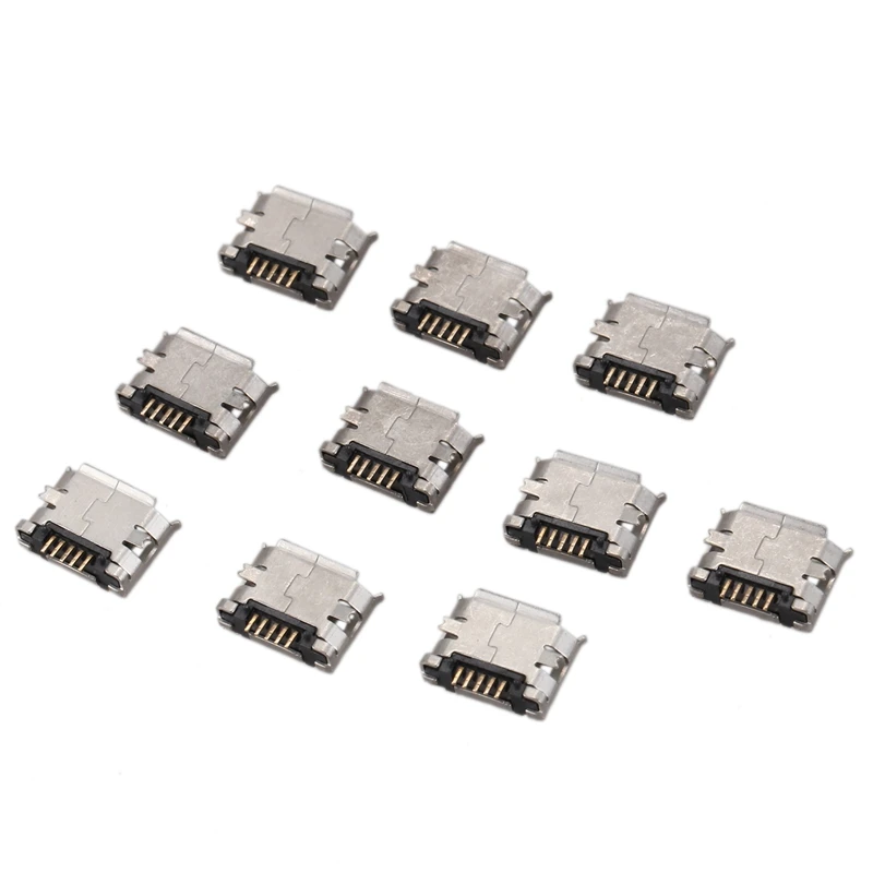 10 Pieces Micro USB Type B Female 180 Grade 5 Pin Surface Mount SMD Welding Jack | Обустройство дома