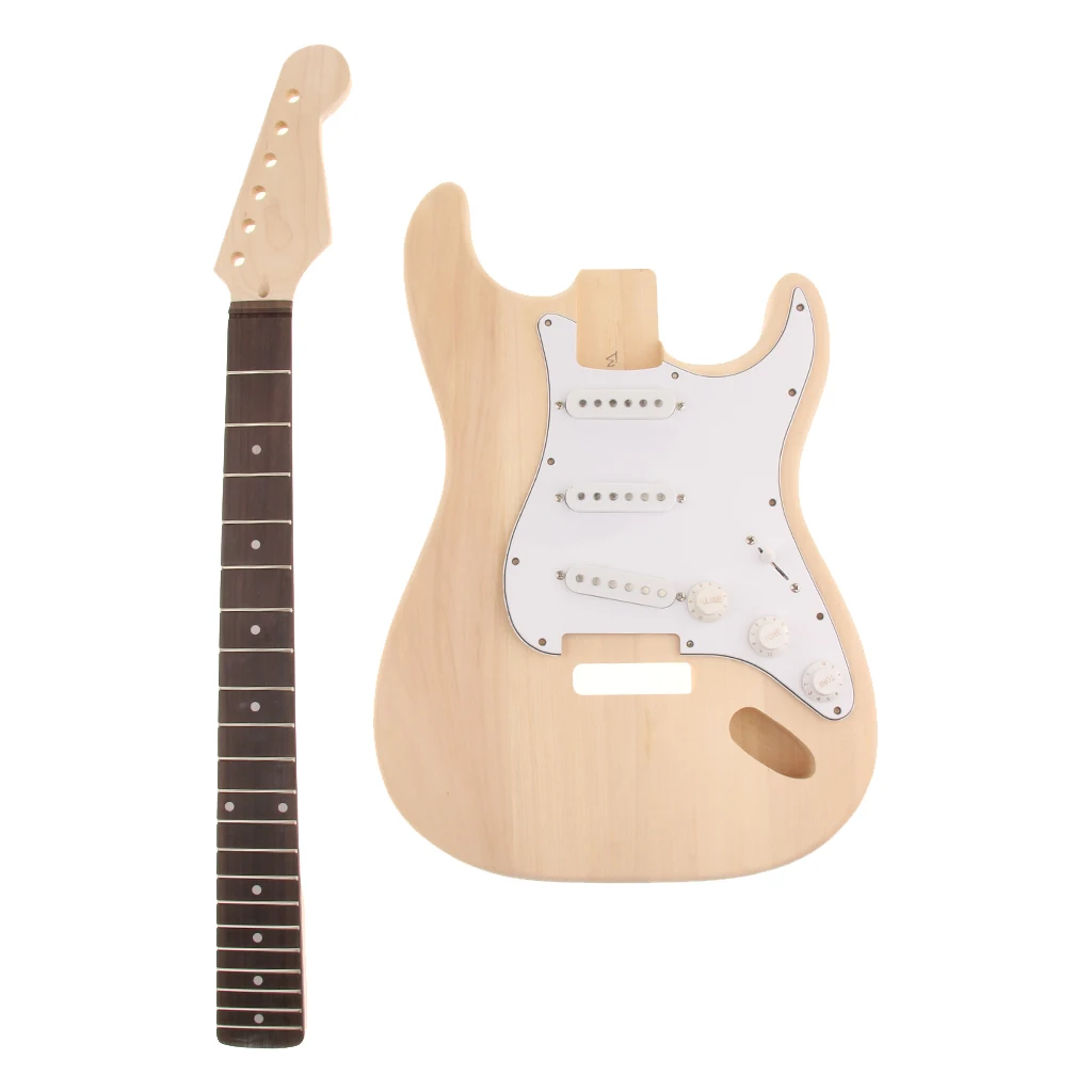 

Wooden Unfinished Guitar Kit for Fender for ST Style Electric Guitar Replacement