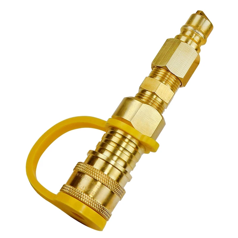 

3/8 Inch Natural Gas Quick Connect Fittings,Lp Gas Propane Hose Quick Disconnect Kit, 100% Solid Brass