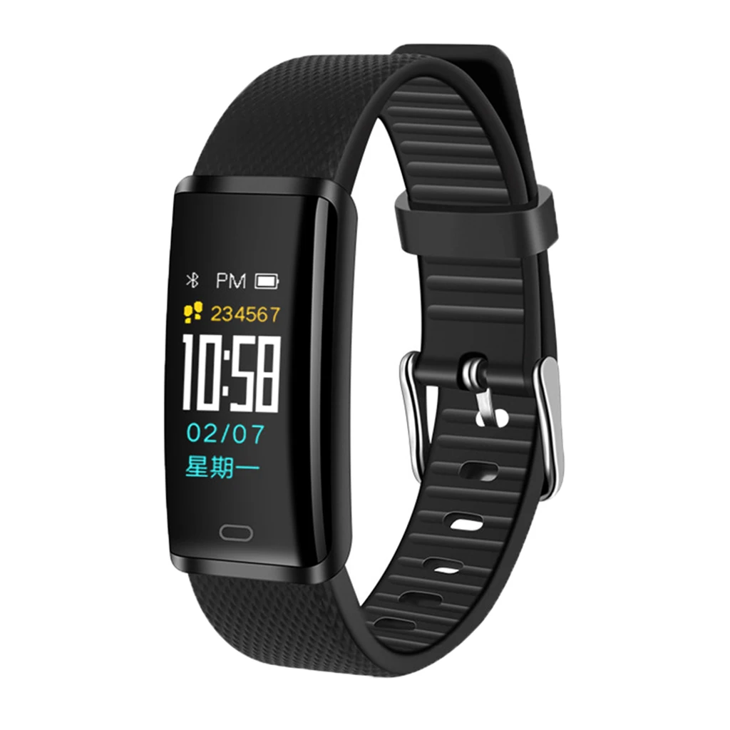 Фитнес-трекер Smartwatch Водонепроницаемая умная повязка для фитнеса с счетчик шагов и калорий шагомер часы - Цвет: Black as described