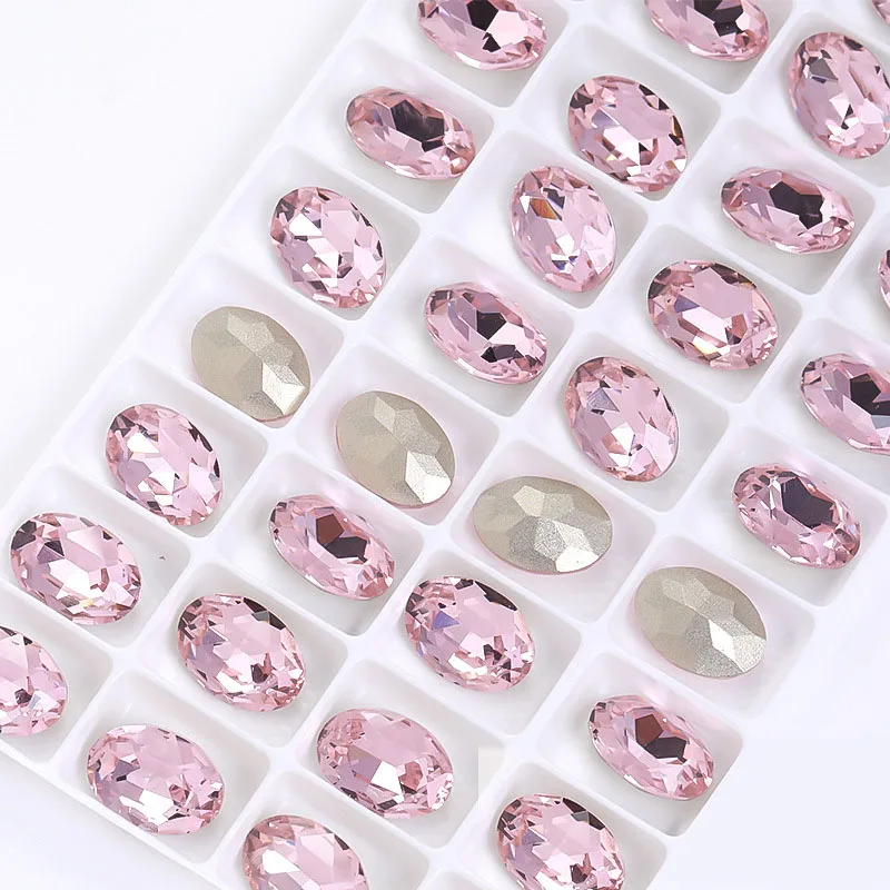

Shining Oval Crystal 10*14mm Strass Glass Rhinestone Jewelry for Craft Beads Glue on Clothes Decoration Diy Rhinestone Applique
