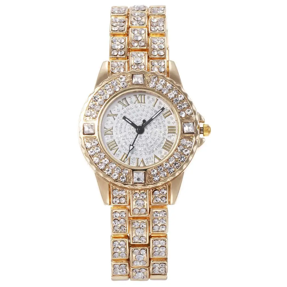 

2019 mens watch Quartz Watch Analog Wristwatches Rhinestones Stainless Steel Clocks reloj hombre