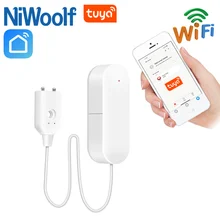 Tuya WiFi детектор утечки воды Датчик клапана воды совместимый с Tuyasmart/Smart Life APP
