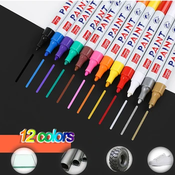 

Waterproof Car Tyre Tire Tread CD 12 colors Metal Permanent Paint Marker Graffti Oily Marker Macador Caneta Stationery School