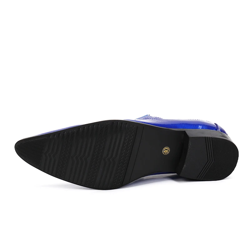 Темно синие Мужские модельные туфли из натуральной кожи chaussure homme мужские
