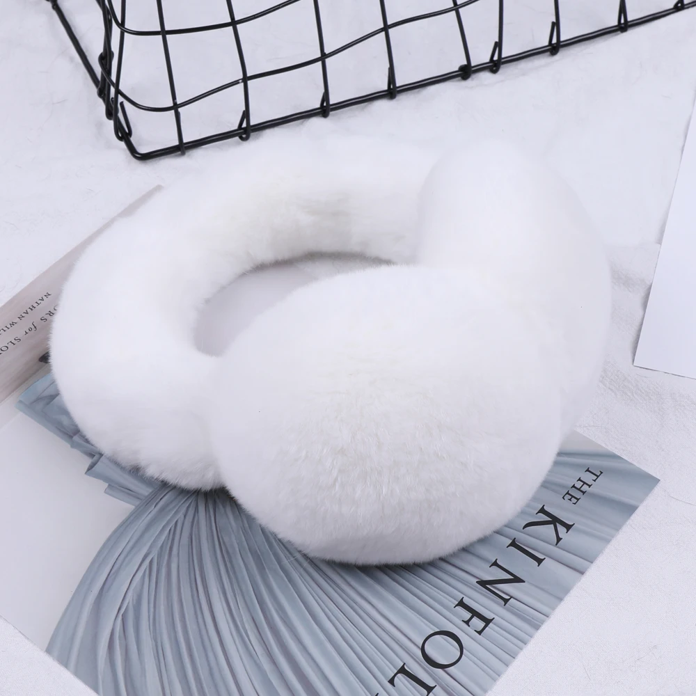 

2019 Winter Warm Rex Rabbit Fur Earmuffs Ear Earflap Plush Earmuff Girls Ladies Women Hairbands Rhinestone Ear Muffs Ear Warmer