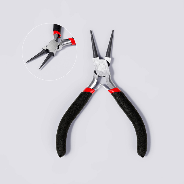 Mini Jewelry Pliers Set DIY Jewelry Making and Fixing Tools Pink Handle with Scissors, Copper Wire Cutting, Oblique Pliers