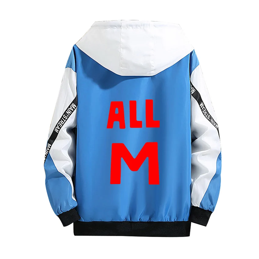 

Hot Sale Coat My Hero Academia Cosplay Hoodie Role Midoriya Izuku One For All Luminous Print Zipper Blue Splicing Thin Jacket