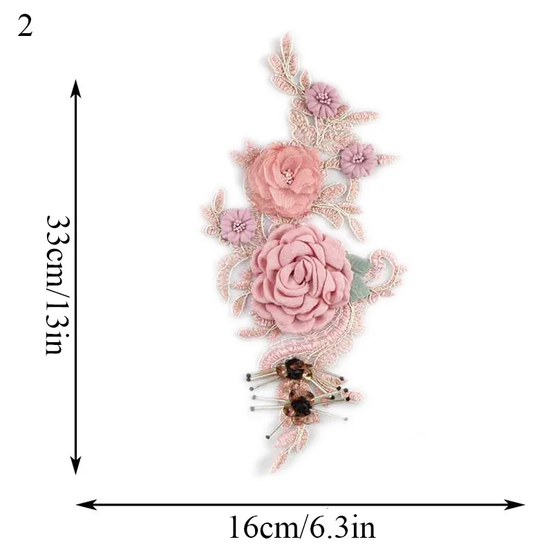 Креативные лепестки из органзы с вышивкой, модные перламутровые наклейки для одежды ручной работы, аксессуары для одежды - Цвет: 2