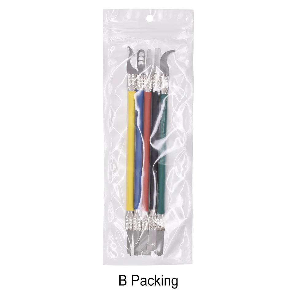 B packing 5 в 1 чип IC BGA ремонта с ручкой для iPhone материнская плата Процессор для удаления клея для мобильного телефона инструменты для ремонта 100 компл./лот - Цвет: B packing