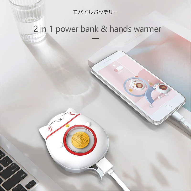 Lucky cat Мини Мощность банк 5000 мАч Внешнее зарядное usb-устройство для аккумулятора
