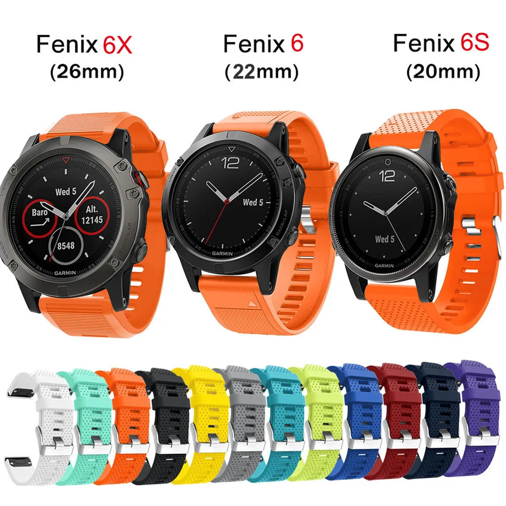 Силиконовый сменный ремешок для часов Garmin Fenix 5 5X 6 6X 6S 20 22 мм 26 на запястье |