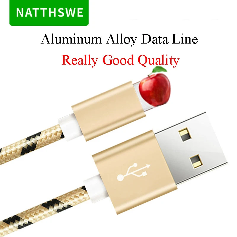 NATTHSWE Tiger кожа плетение USB кабель для передачи данных Быстрая зарядка линия iPhone X 8