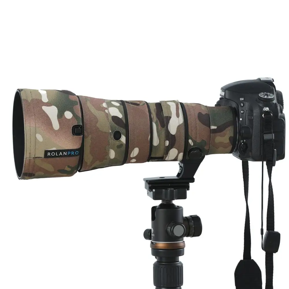 Камуфляжный водонепроницаемый нейлоновый чехол ROLANPRO для объектива Nikon AF S 500 мм