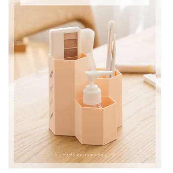 

Creative small fresh multifunctional PP hexagon pen desktop