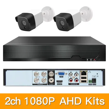 

2ch 1080P AHD Kits CCTV System CCTV Security Hybrid DVR outdoor bullet AHD Camera Surveillance Video P2P XMEYE 2MP KITS