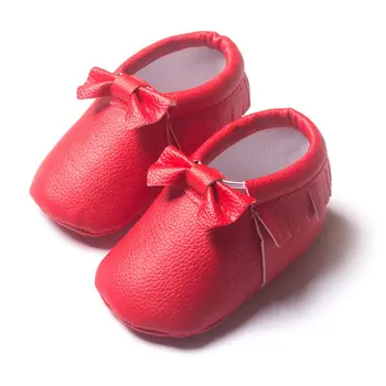 

Autumn Baby Girl Shoes Newborn Infant Baby Soft Sole Anti Slip Crib Shoes Solid Red
