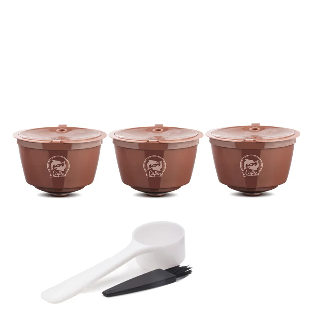 ICafilas для кофейного фильтра dolcegusto Crema обновленный фильтр 3-го поколения многоразового использования кофейная капсула чашка капельница Многоразовые корзины - Цвет: 3pcs Brown