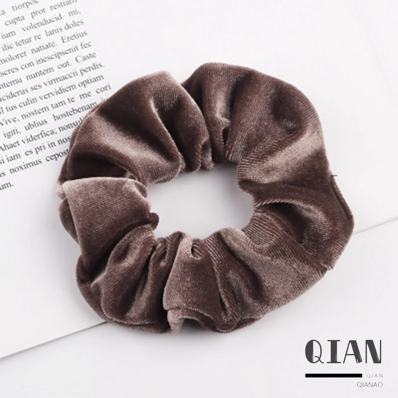 QIANAO, 1 шт., мягкие бархатные атласные резинки для волос, резинка для волос, эластичная резинка для волос, аксессуары для волос, головной убор для девочек - Цвет: 26