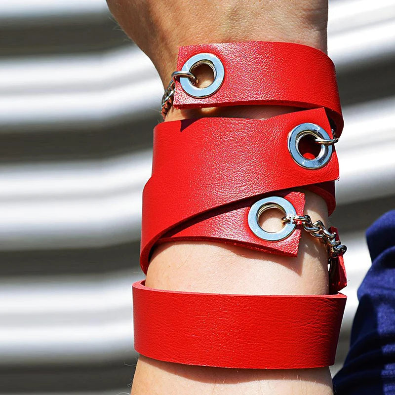 YD&YDBZ New Designer Leather Bracelet For Women Leather Jewelry Red Chain Bracelets Punk Bohemia Jewellery Fashion Accessories