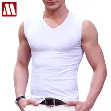 Летний жилет для мужчин бодибилдинга фитнес высокого качества простые однотонные жилеты v-образный вырез 5 цветов Размер хлопковая майка