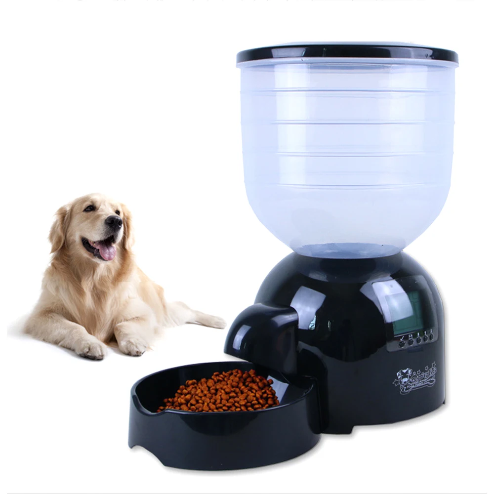 

11L Automatic Pet Feeder with Voice Message Recording and LCD Screen Large Dogs Cats Food Bowl Dispenser