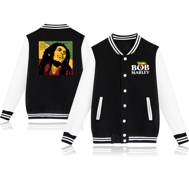 Bob Marley, бейсбольная куртка, Толстовка для мужчин и женщин, куртки и пальто в стиле хип-хоп, Harajuku, толстовка, зимняя одежда, уличная одежда