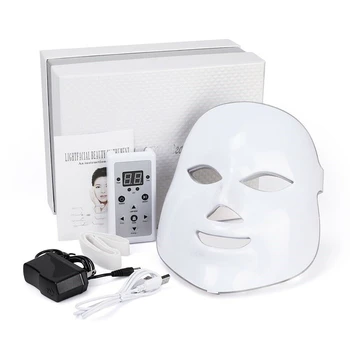 

7 Colors Electric Led Facial Mask with Neck Machine Beauty Therapy Anti Acne Tighten Whitening Instrument Wrinkle Acne Remover