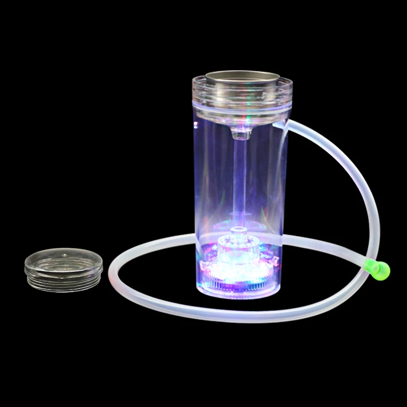 Пластиковый портативный набор для кальяна, бутылочный кальян, светодиодный, с подсветкой, силиконовый шланг, угольный Мини Кальян, 5 цветов