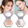 QIBEST 5 Colors Highlighter Facial Bronzers Palette Makeup Glow Face Contour Shimmer Powder Body Illuminator