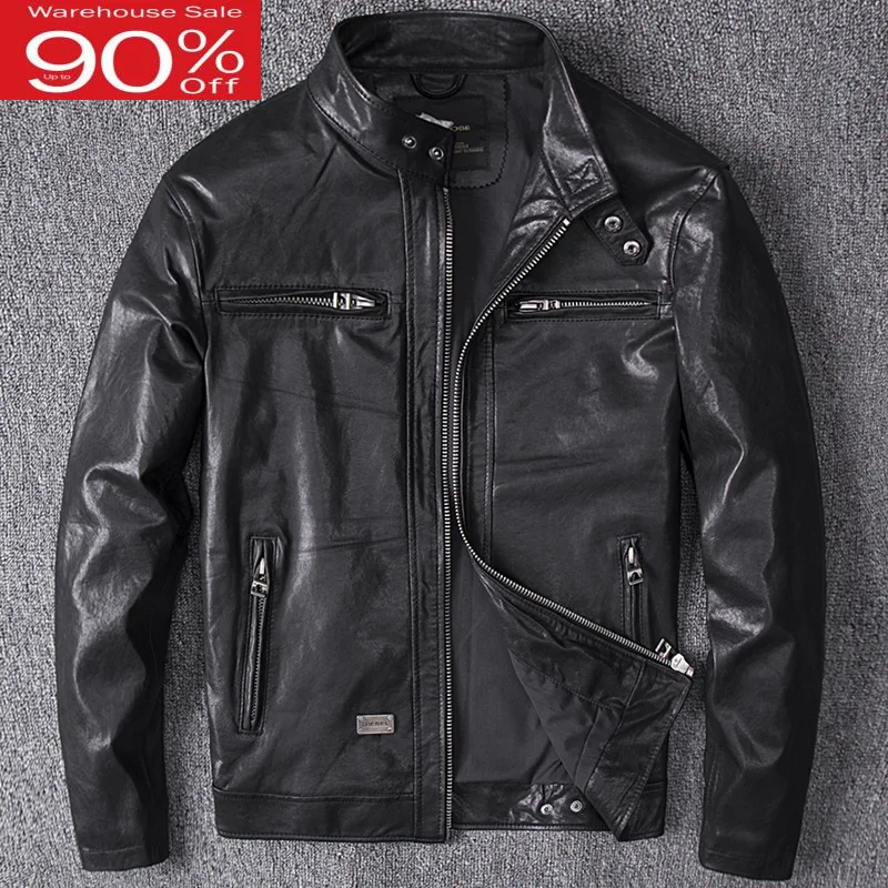 

Men's Winter Genuine For Men 4XL Motorcycle Flight Pilot Bomber Jacket Natural Real Leather Male Aviator Coat