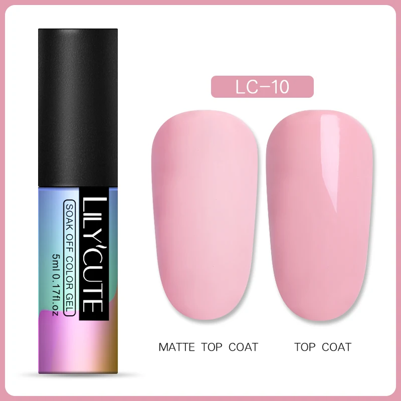 LILYCUTE 5ml Matte Gel Polish Soak Off UV LED Gel Varnish Long Lasting Grey Pure Nail Color UV Nail Gel Varnish DIY Art Design - Цвет: LC-10