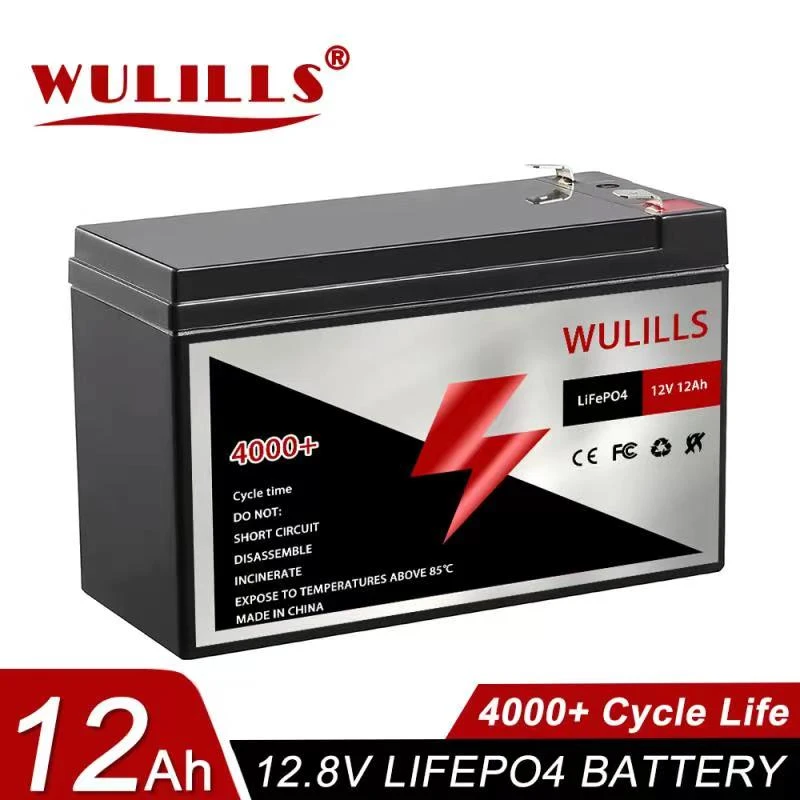 Batería LiFePO4 12V, 12Ah, 4000 + recargable de fosfato de hierro y litio integrada BMS para sistema Solar de Motor de RV|Paquetes de baterías| - AliExpress