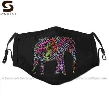 

Kindness Mouth Face Mask Vegan Elephant Facial Mask Cool Kawai with 2 Filters for Adult