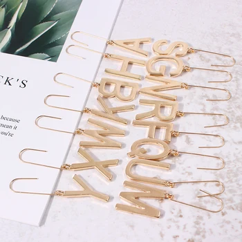 

Exaggerated Big A-Z 26 Letters Drop Earring Gold Simple Big Initial Alphabet Dangle Earrings For Women Jewelry Dropshipping