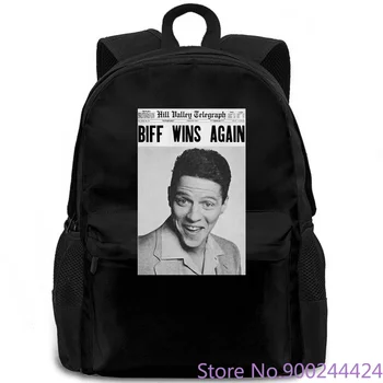 

Mens Back To The Future Biff Tannen Newspaper Retro Flux Capacitor Marty 100% For Man backpack
