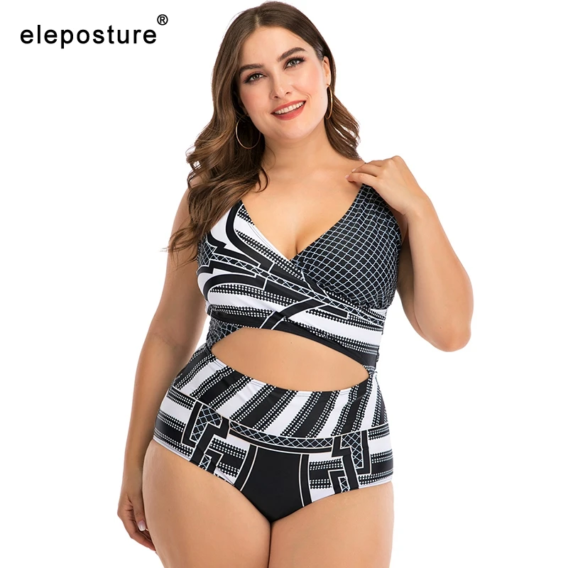 Swimwear Women Bathing-Suits Large-Size Beach-Wear Hollow-Out Summer Female
