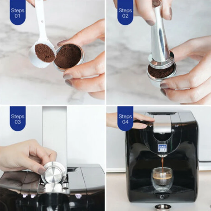 Многоразовые кофейные капсулы из нержавеющей стали для LAVAZZA, синие капсулы, аксессуары для дома, замена